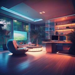 Modern smart house interior