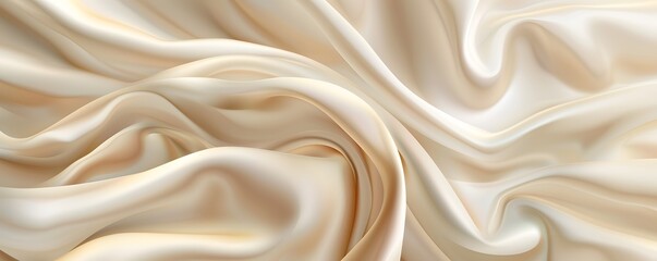 Fototapeta premium Abstract Background of Draped Smooth Beige Fabric