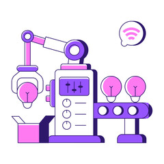 A trendy vector design of production idea

