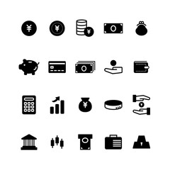 お金の塗りつぶしアイコン