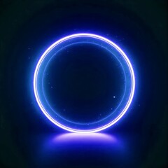 neon ring in blue color on a black background