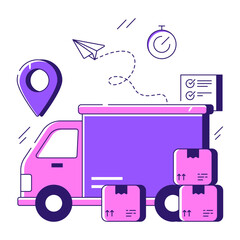 Perfect design illustration of cargo van

