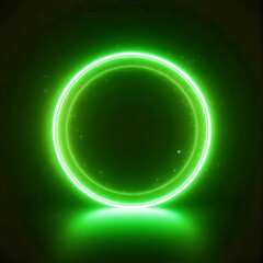 a neon ring that glows in a bright green color on a black background