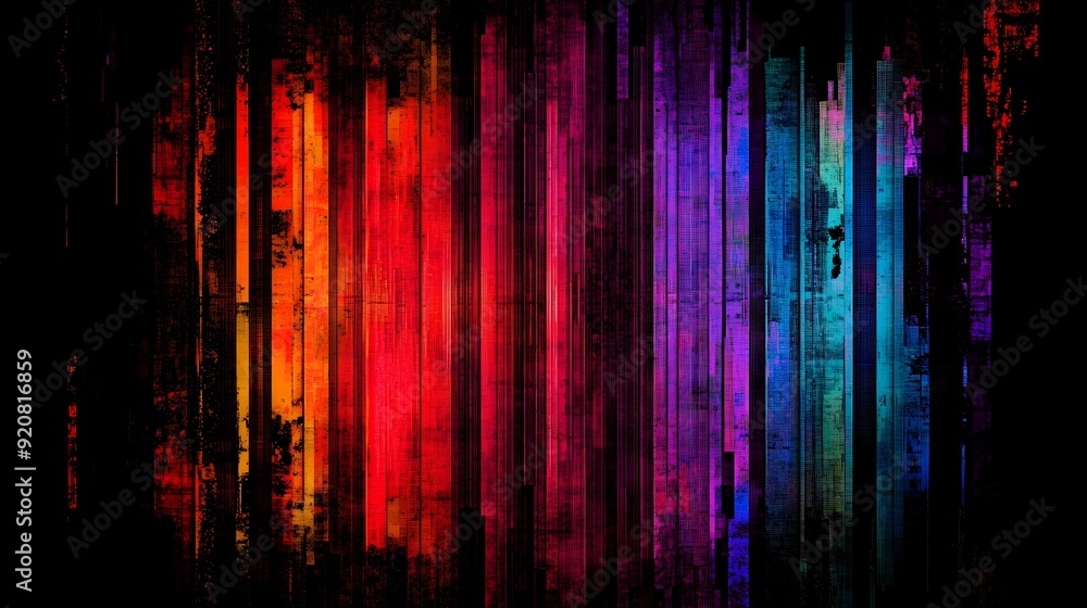 Aufkleber vibrant prismatic lights abstract digital artwork with glowing gradient patterns