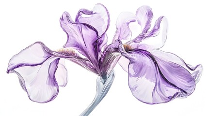 Exquisite Purple Iris Flower Blooming in Lush Natural Environment