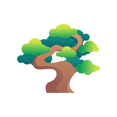 Forest tree minimalist vector illustration ,simple transparent graphic element .Isolated on white background