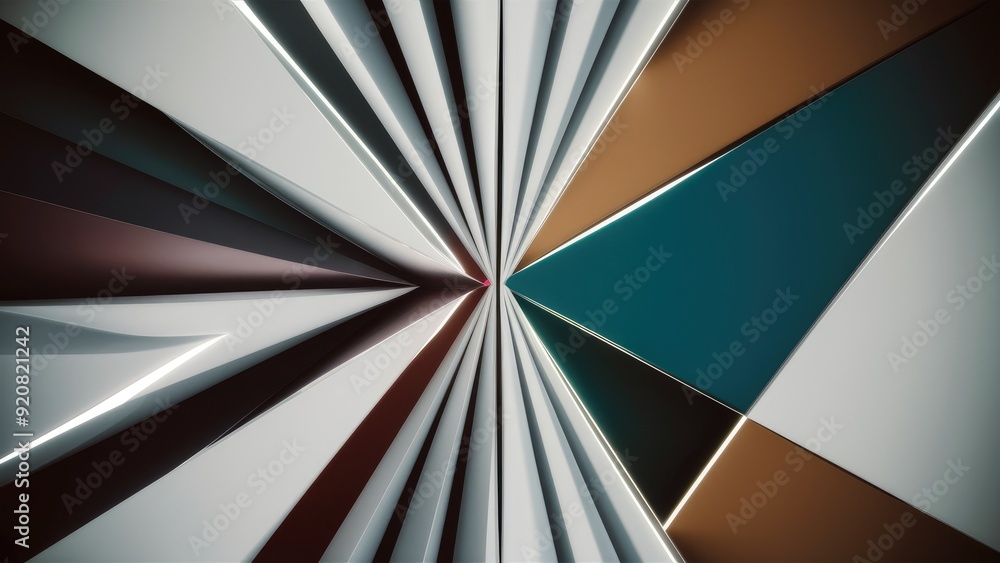 Poster abstract geometric background featuring white triangular lines modern design suitable for wallpaper 