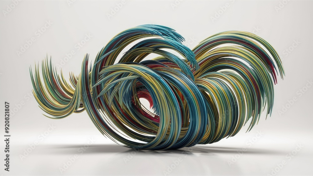 Poster dynamic multicolor abstract wave lines isolated on white background