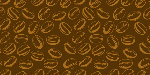 Coffee beans pattern background. coffee beans background. Coffee beans wallpaper. Coffee Beans Illustration for packaging.