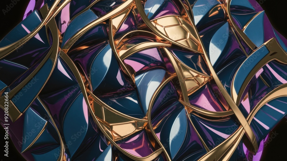 Poster elegant threedimensional pattern rendering with vibrant colors