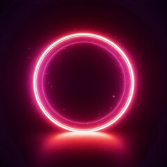 neon ring that glows in a bright red color on a black background