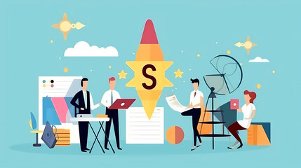 starting a new business project startup innovation vector image,Leave space for entering text.