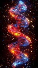 Obraz premium DNA helix, deoxyribonucleic acid is a nucleic acid that contains genetic information for the development and proper functioning of living organisms. Study. ai generative