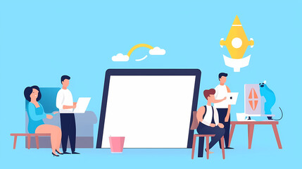 starting a new business project startup innovation vector image,Leave space for entering text.