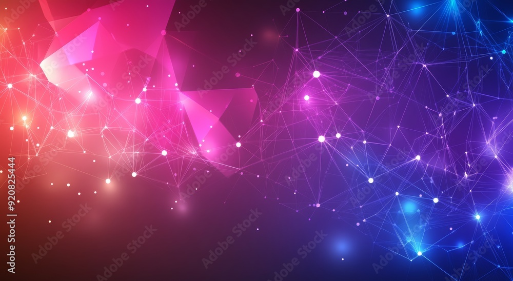 Poster graphene neural network in 3d. abstract big data concept. global database and stocks. bright, colorf