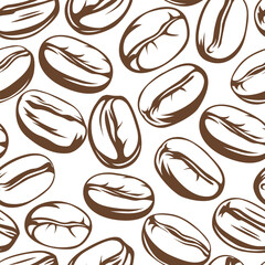 Coffee beans pattern background. coffee beans background. Coffee beans wallpaper. Coffee Beans Illustration for packaging.