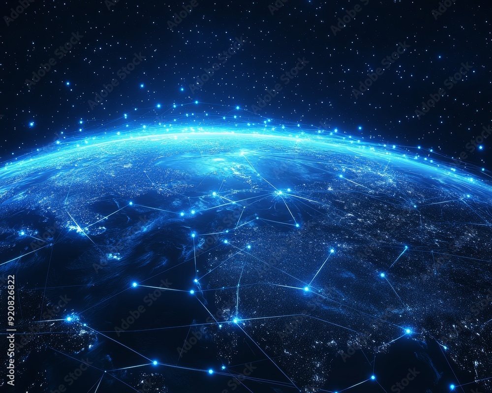 Poster the growth of binary data on planet earth, in city lights, and in cellular networks