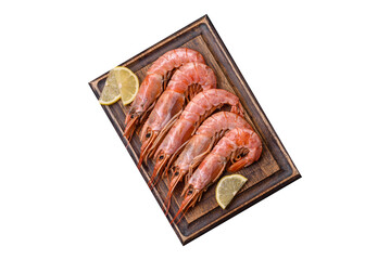 Tiger shrimp or langoustine boiled with spices and salt