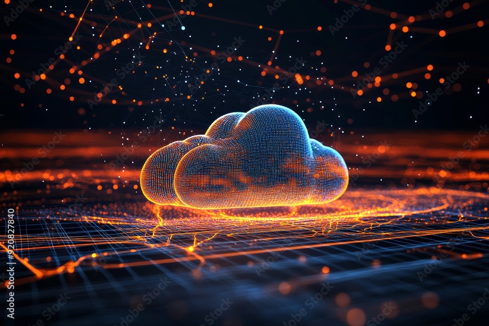 Poster information transfer, digital technology, cloud computing, cloud future. abstract technology, big da