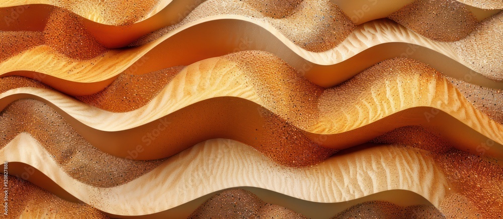 Aufkleber abstract wavy sand dune pattern in warm tones