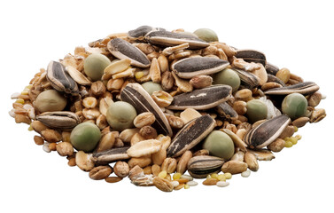 mix de grãos, sementes e cereais isolado em fundo transparente