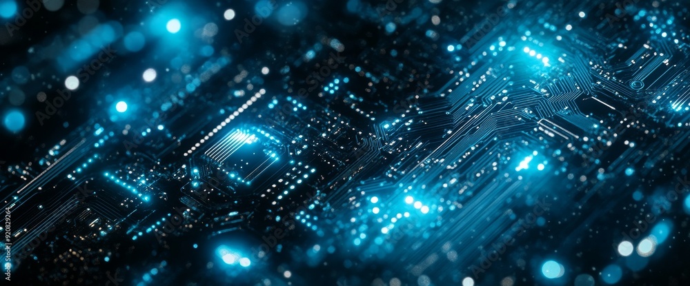 Poster digital electric tech circuit board pattern background