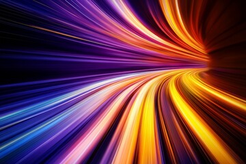 Obraz premium Technology of the future, intersection of luminous lines and collision of speed and power