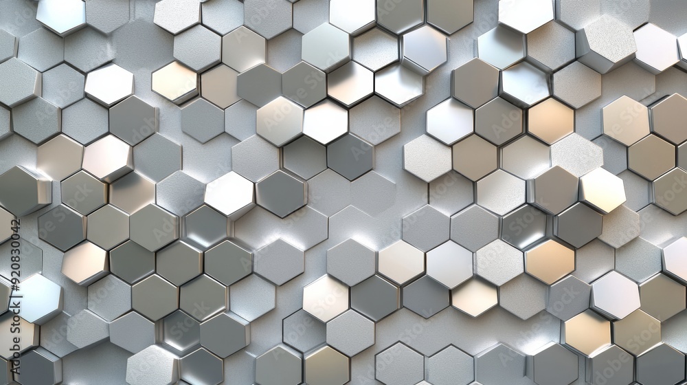 Poster 3d rendering of polished tiles arranged to create a 3d wall. diamond shaped, luxurious background de