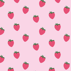 Cute pattern with strawberries. Vector illustration