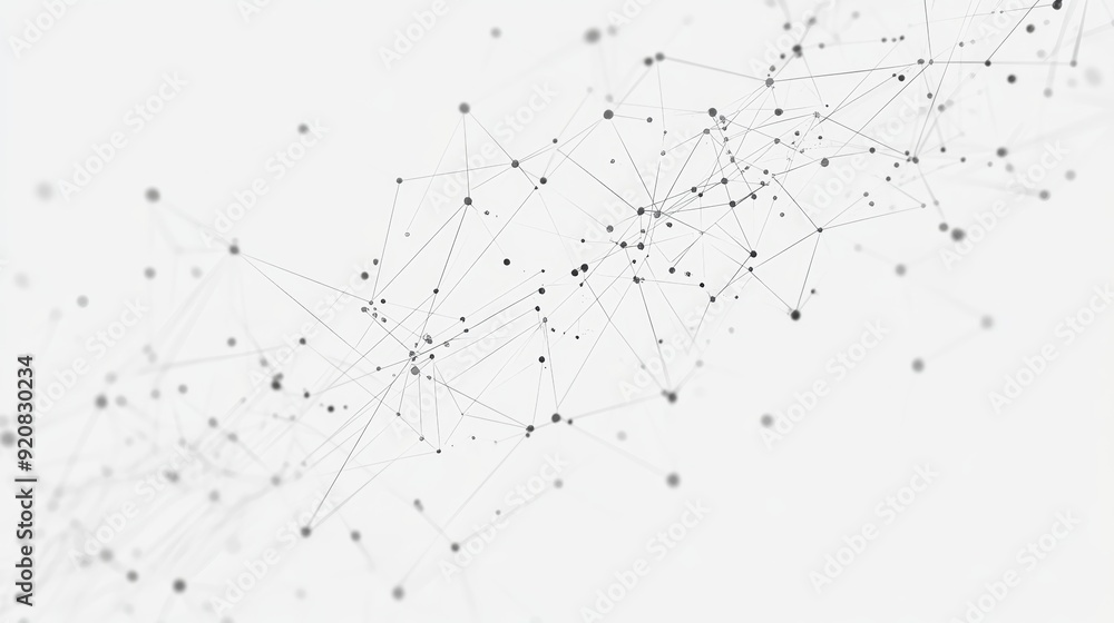 Poster 3d rendering of an abstract digital network connection on a grey background