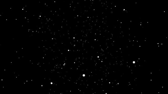 white particle scatter moving random with black background