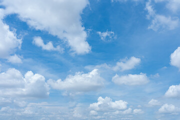 A serene blue sky dotted with white clouds