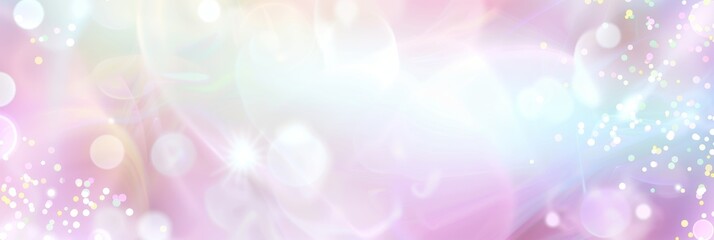 Soft Pink Bokeh Lights with Glowing Sparkle. Pastel Pink with Holographic Accents