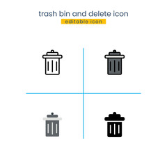 trash bin and delete icon