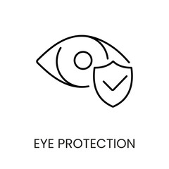 Eye protection line icon vector with editable stroke