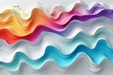 Fototapeta premium Abstract Waves of Colorful Paper