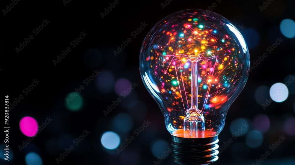 Wall mural a light bulb with colorful circuitry, symbolizing the innovation of smart ideas in tech-driven busin