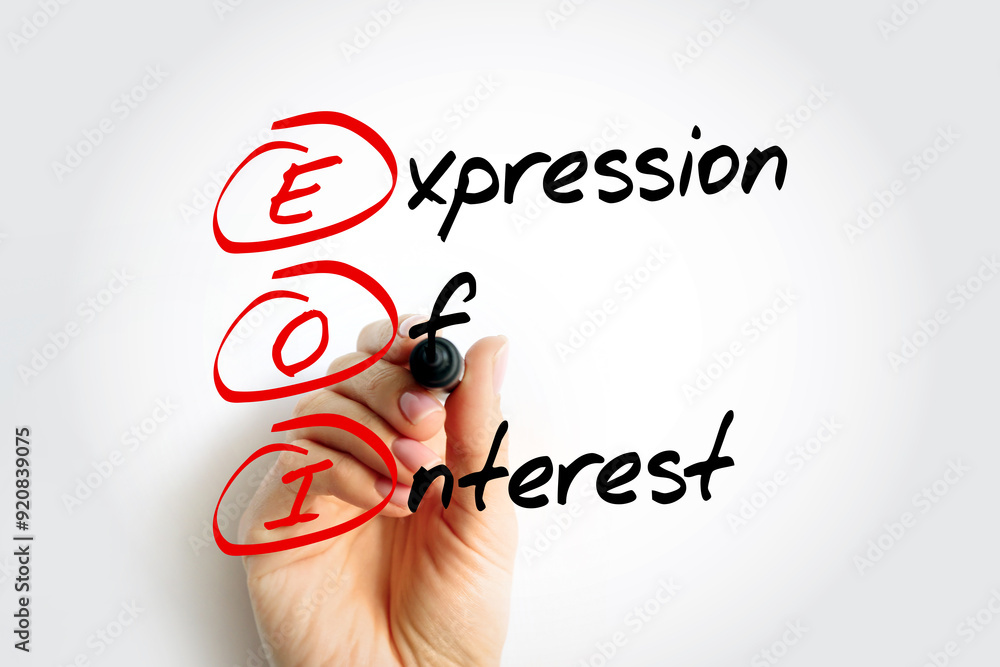 Poster eoi - expression of interest is an informal declaration that a buyer would like to purchase a busine