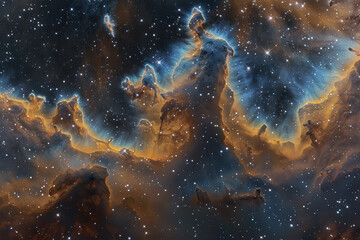 Fototapeta premium Nebula in Vibrant Cosmic Night Sky