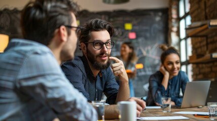 An entrepreneur explaining the scalability of their startup idea to a panel of investors