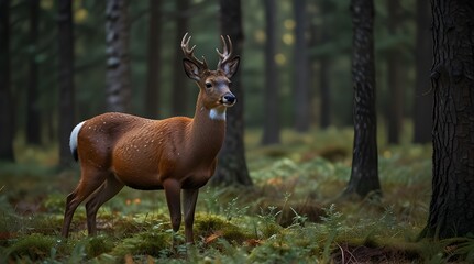 Fototapeta premium Roe in forest.generative.ai