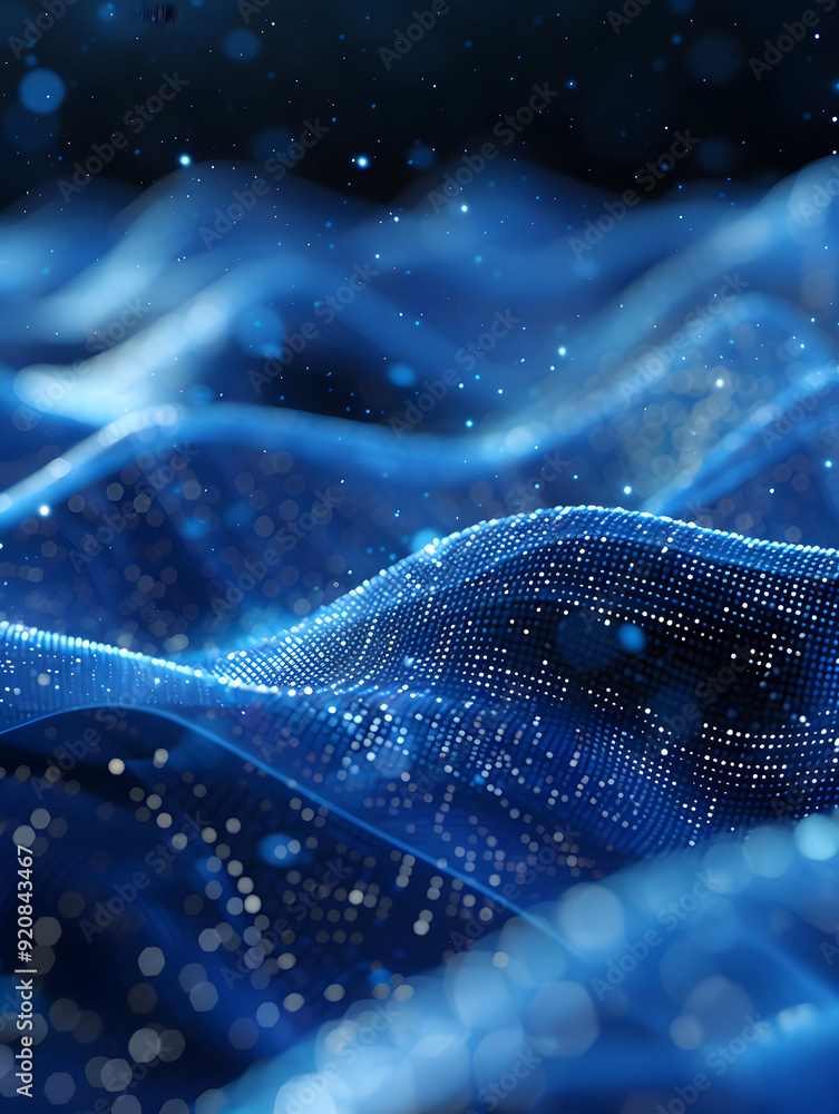 Poster photo realistic data wave with dma text logo dynamic t shirt design concept for fluid data managemen
