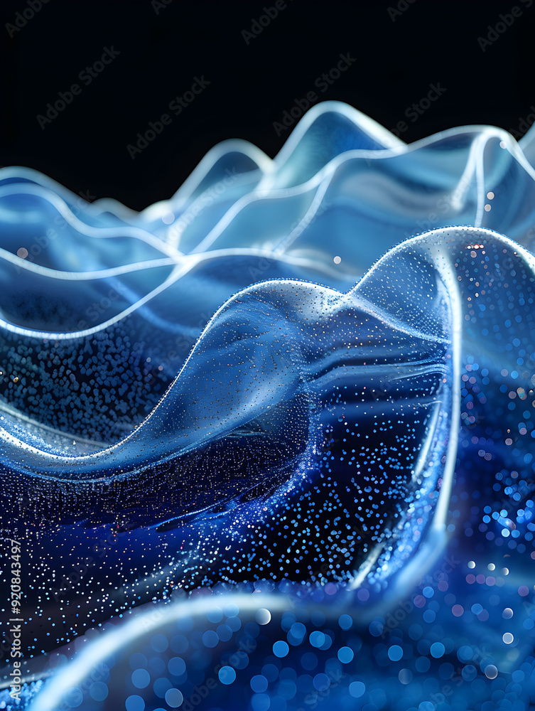 Poster photo realistic data wave with dma text logo design for dynamic t shirt concepts fluid data manageme