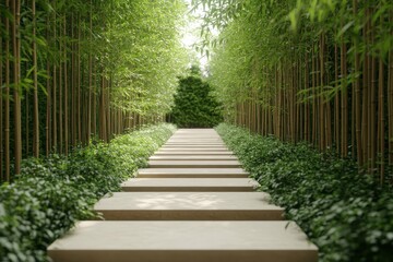 Serene Bamboo Grove: Environmental Conservation in Abstract Surreal Structures