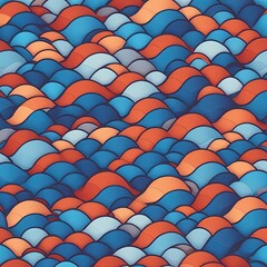 Fish Scale Pattern - Overlapping, rounded shapes resembling fish scales.