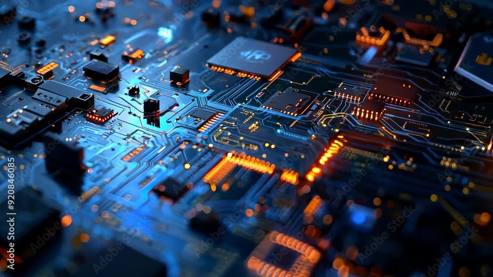 Poster electronic circuit board with dynamic lights and activity