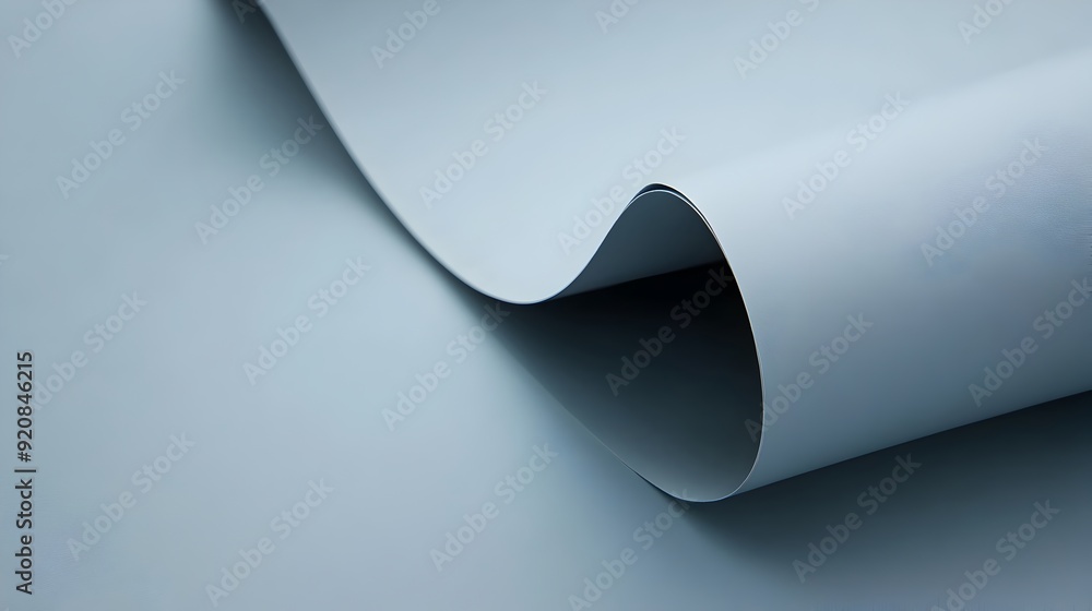 Poster elegant abstract geometric curve composition in minimalist blue gradient background