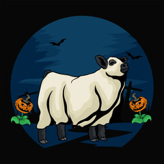 cattle livestock with halloween theme