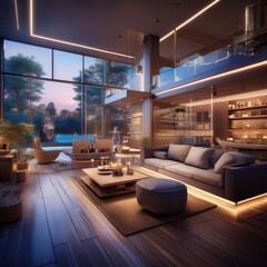 Modern luxury smart house interior architecture