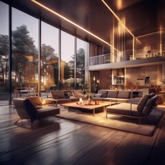 Modern luxury smart house interior architecture